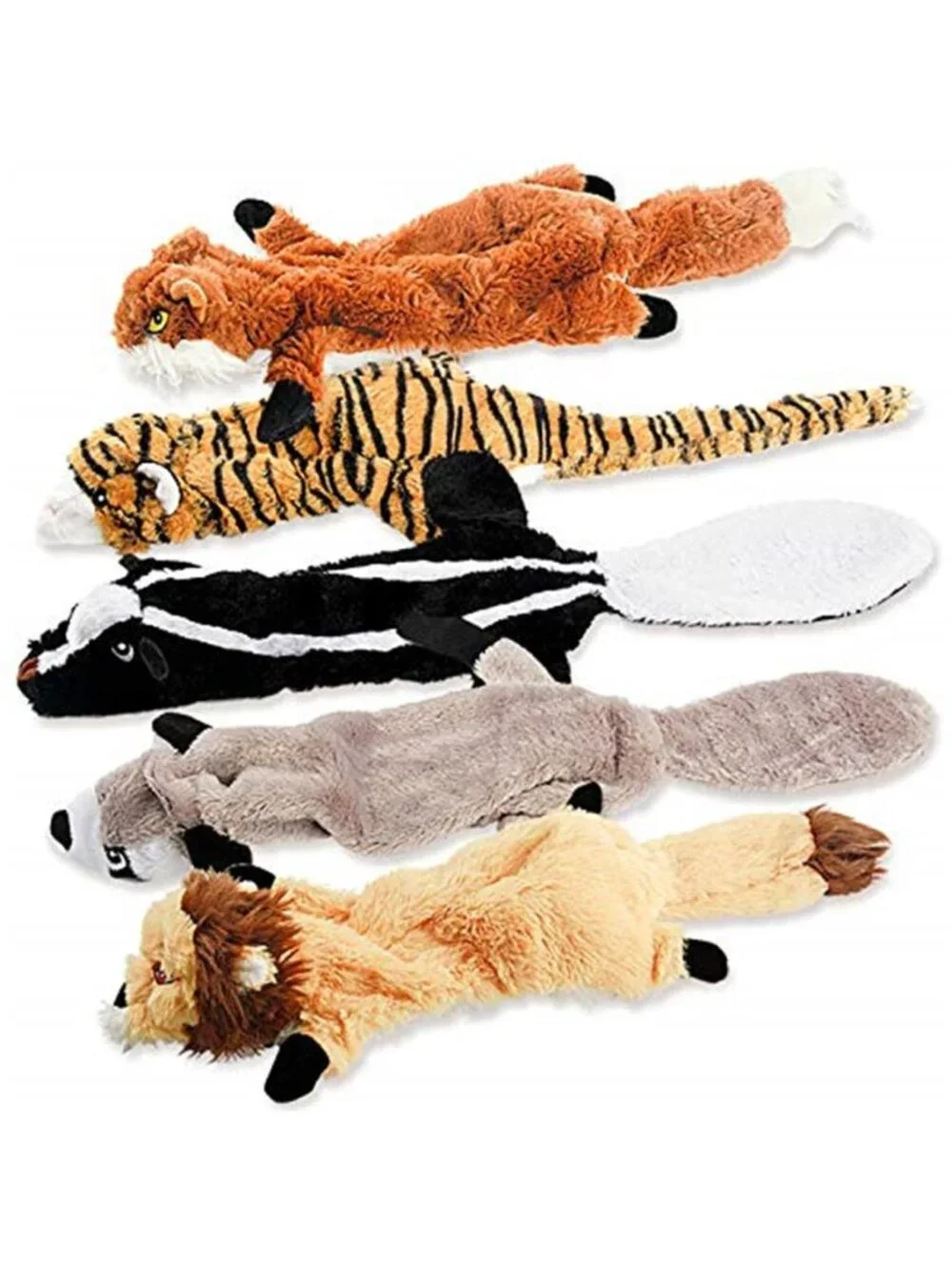 Dog Squeak Toys, No Stuffing Plush Dogs Chew Toy Bundle for Small Medium Large